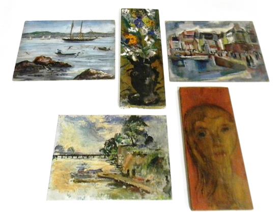 Appraisal: Marion Huse American - five small unframed oils on board