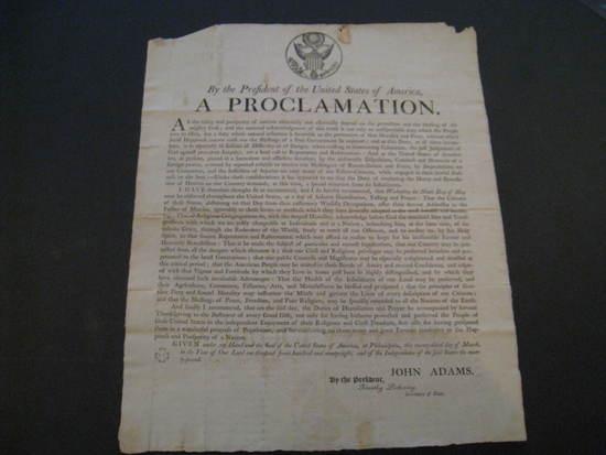 Appraisal: BROADSIDE - ADAMS John - Broadside signed in print by