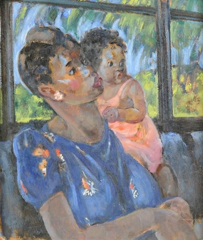 Appraisal: MARTHA WALTER American - A PAINTING Mother Holding Her Daughter