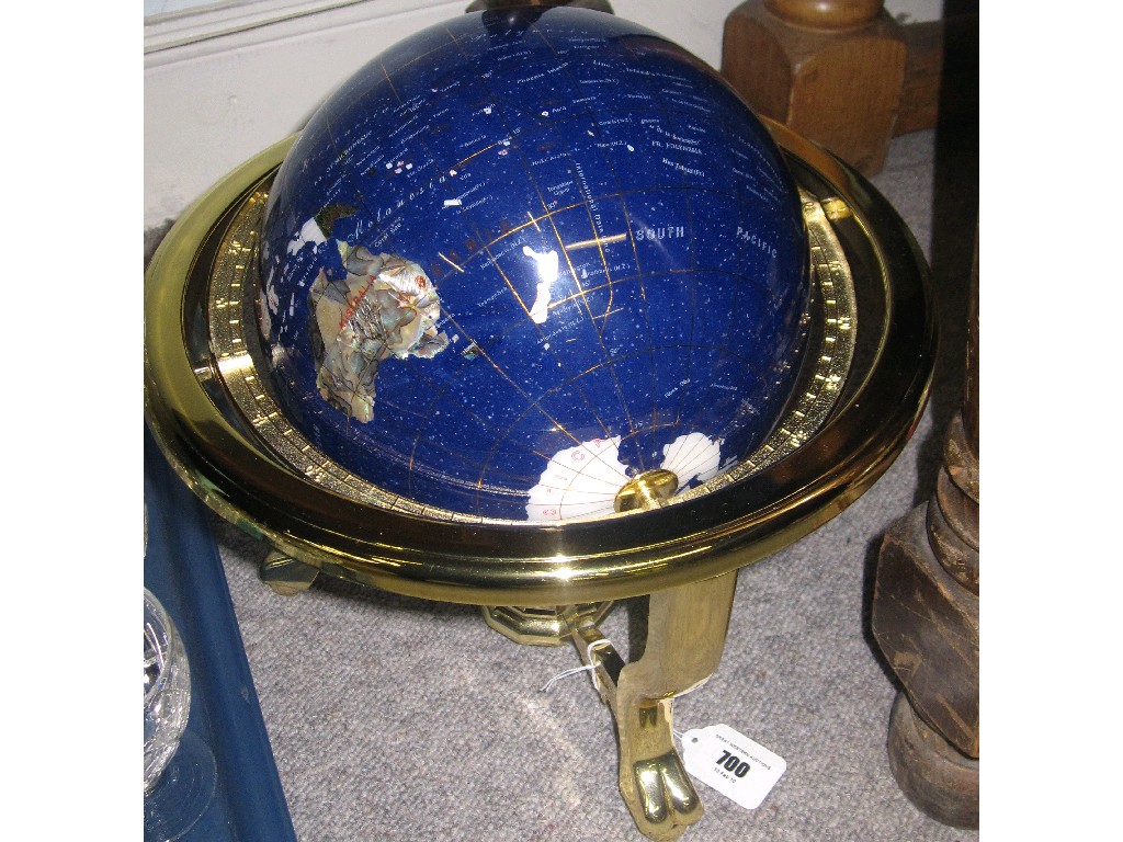 Appraisal: Modern multi mineral set globe of the world