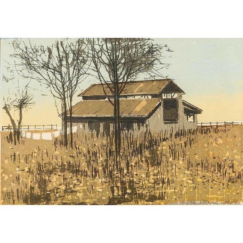 Appraisal: Patrick Kelly Watercolor Framed watercolor depiction of a barn by