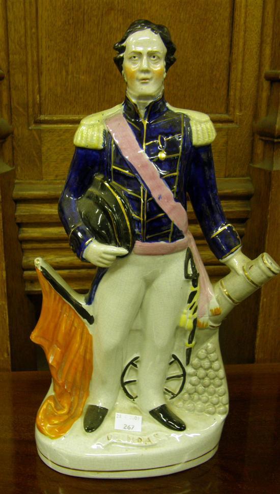 Appraisal: A VICTORIAN STAFFORDSHIRE POTTERY FIGURE of Admiral Sir James Dundas