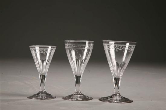 Appraisal: TWENTY-SIX WINE GLASSES American th century High quality replicas of