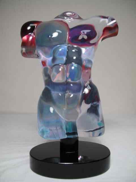 Appraisal: Dino Rosin art glass sculpture of a male torso titled