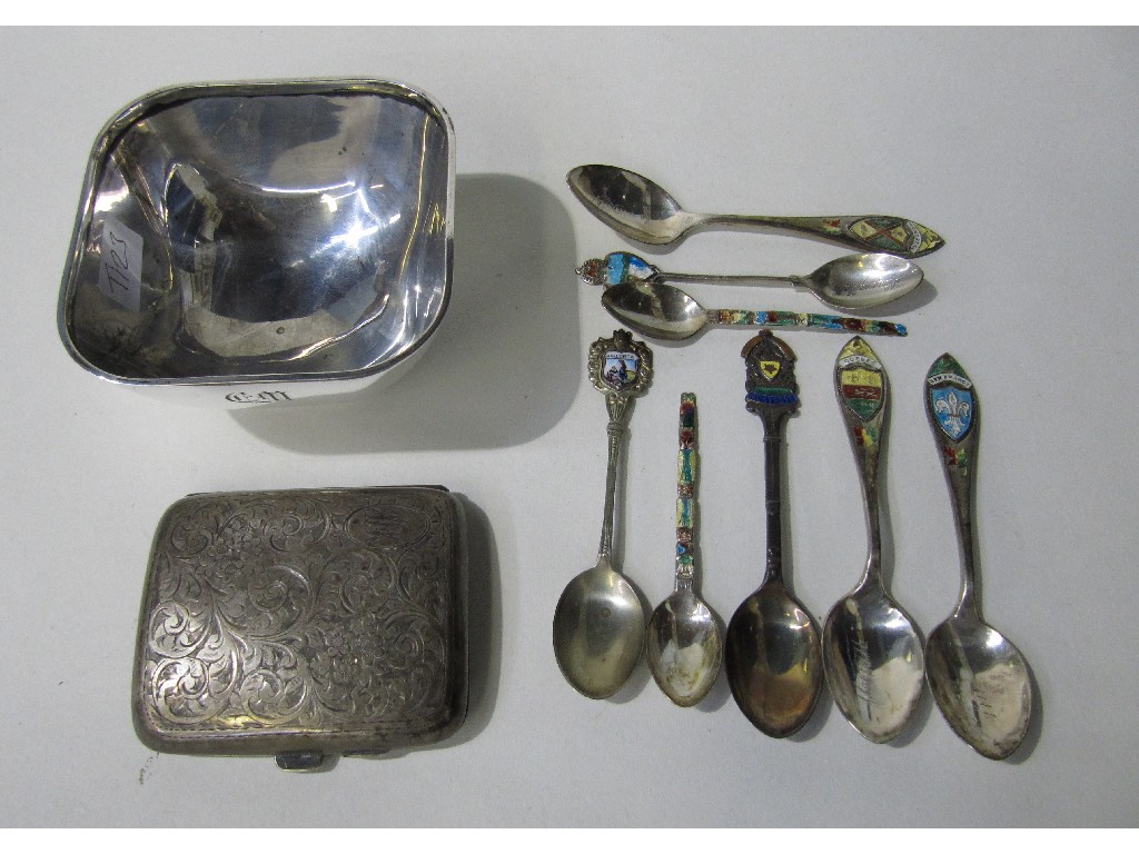 Appraisal: Lot comprising cased set of six silver spoons and a