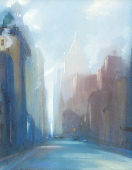 Appraisal: LEON DOLICE Park Ave and nd Street Color pastels on