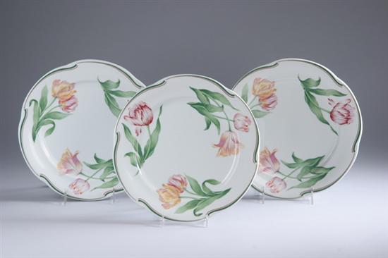 Appraisal: EIGHT CHRISTIAN DIOR CERAMIC DINNER PLATES Normandie pattern Decorated with