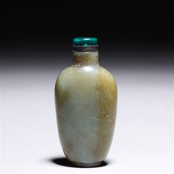 Appraisal: Antique Chinese carved celadon jade snuff bottle overall good condition