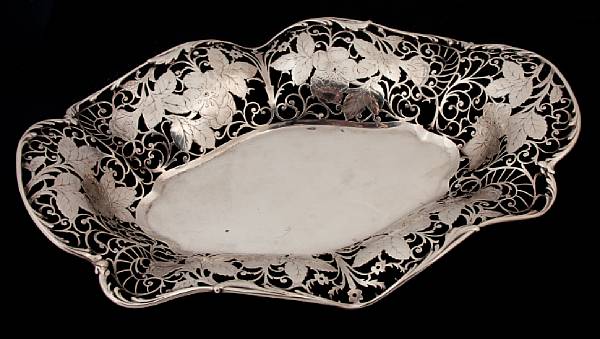 Appraisal: A sterling tray with reticulated sidesBlack Starr amp Frost New