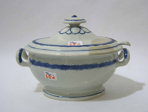 Appraisal: Leeds feather edge tureen and ladle early th c h