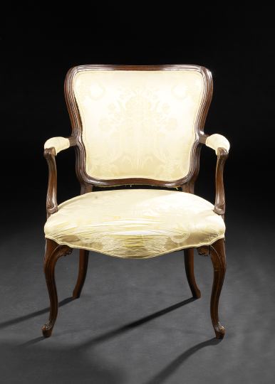 Appraisal: English Mahogany Armchair in the Louis XV style late th