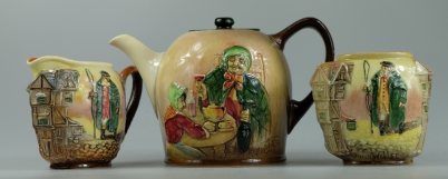 Appraisal: Royal Doulton embossed Dickens seriesware coffee set to include Micawber