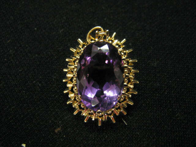 Appraisal: Amethyst Pin or Pendant rich carat oval gem in fancy