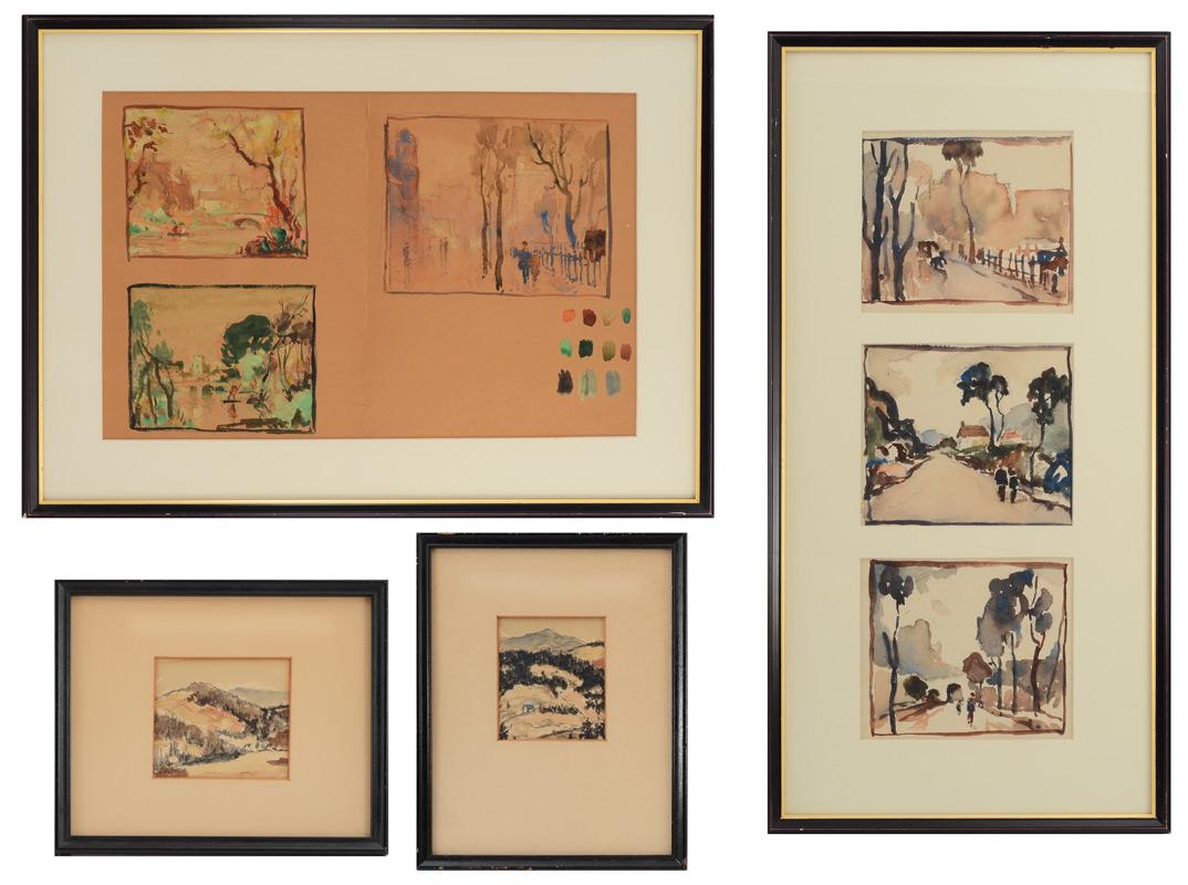 Appraisal: MAEDER Howard Potter American - Lot of four framed watercolor