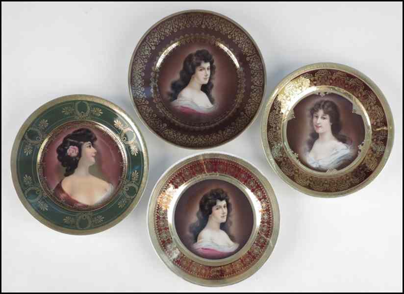 Appraisal: FOUR ROYAL VIENNA STYLE PORCELAIN PORTRAIT PLATES Diameter '' Condition