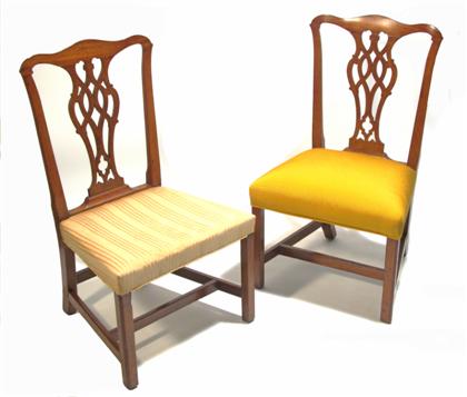 Appraisal: Pair of Chippendale mahogany side chairs th century