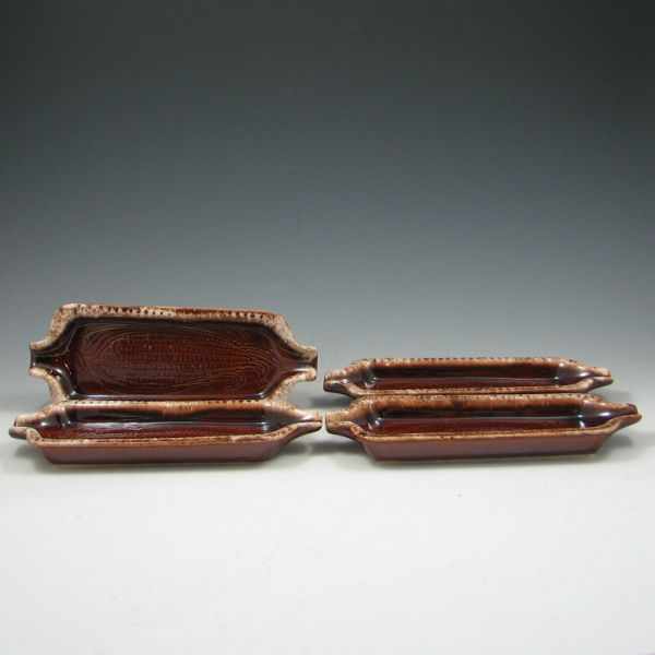 Appraisal: Four Hull Mirror Brown Corn Dishes marked Hull USA oven