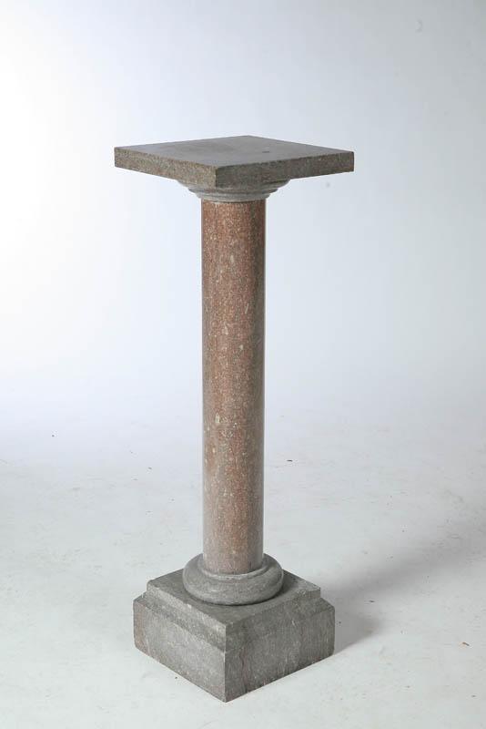 Appraisal: MARBLE PEDESTAL Twentieth century marble Two-piece with square top and