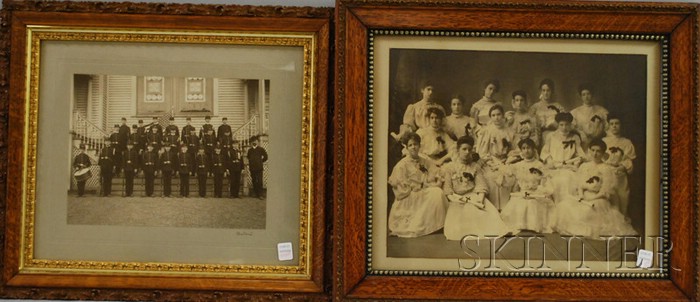 Appraisal: Two Framed Class Photographs of a Girl's Finishing School and