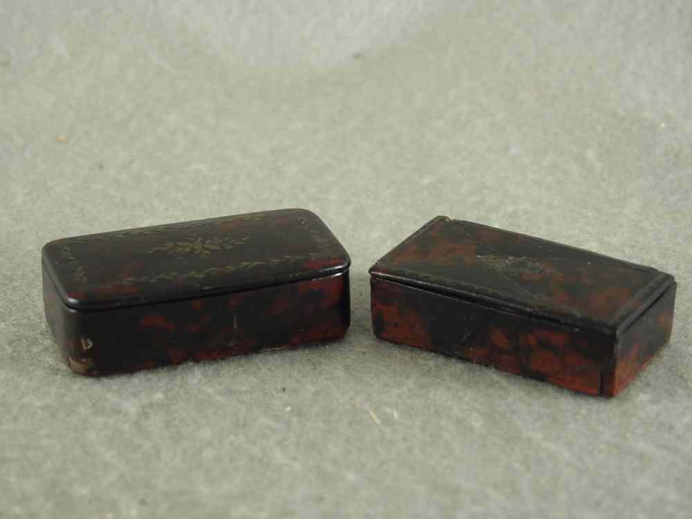 Appraisal: BOXES - papier mache snuff boxes paint decorated - ''