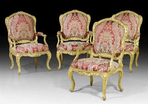 Appraisal: SET OF LARGE FAUTEUILS A LA REINE Louis XV Genoa