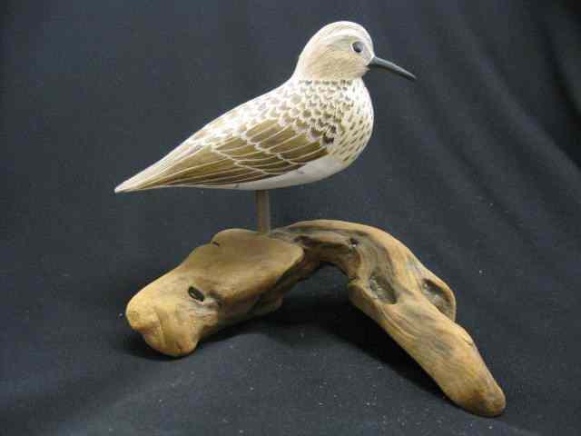 Appraisal: Bairds Sandpiper Carved Painted Woodenshorebird signed by Jean A Gary