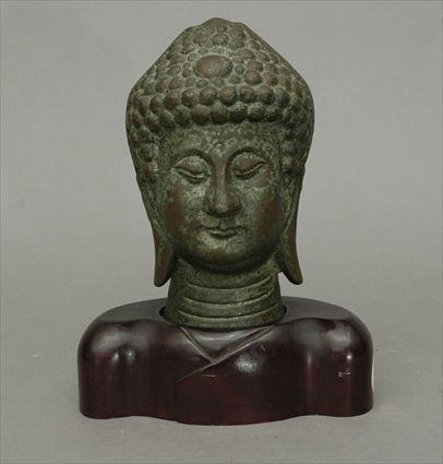 Appraisal: Chinese Bronze Head of Buddha Head in x in Provenance