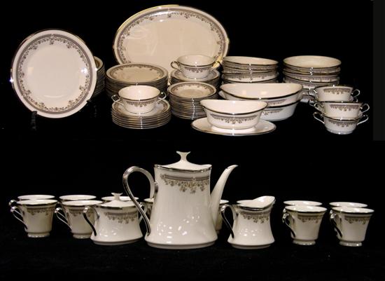 Appraisal: Lenox ''Lace Point'' dinnerware service including twelve dinner plates twelve