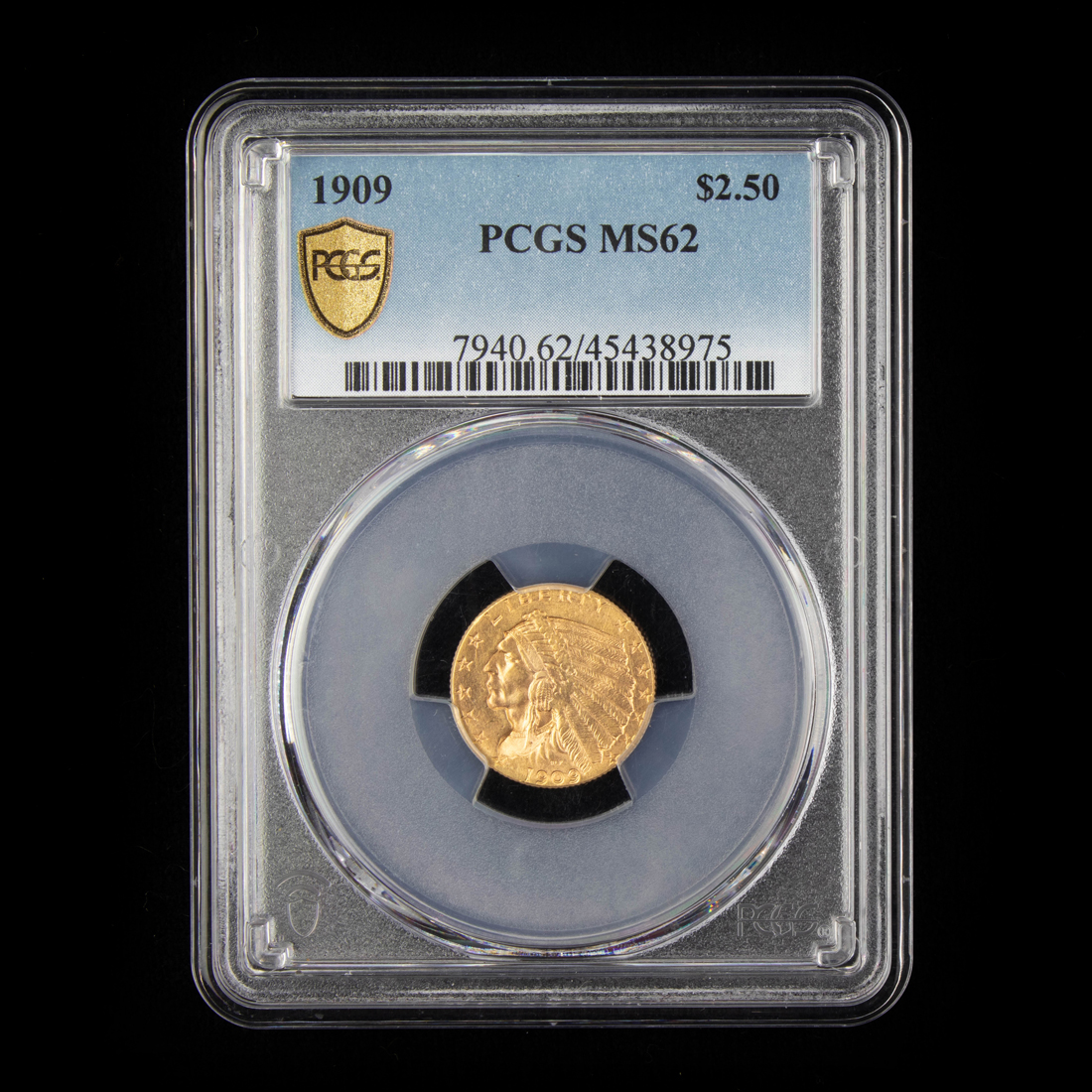 Appraisal: Gold Indian head 'Quarter Eagle' PCGS MS