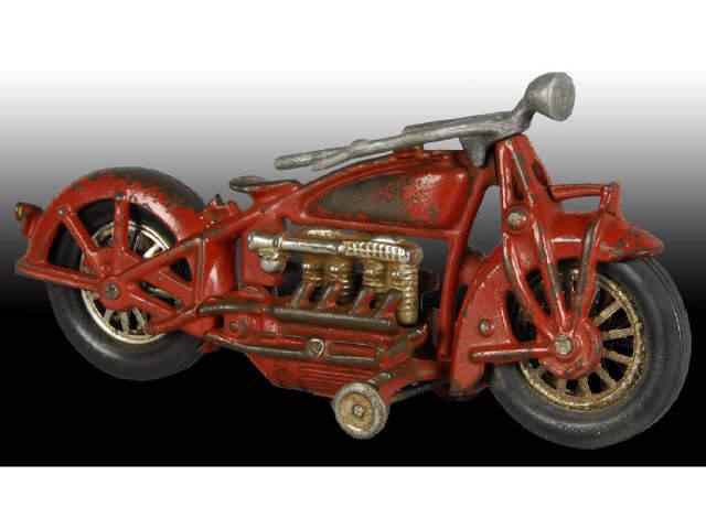 Appraisal: Cast Iron Hubley Indian Solo Motorcycle Toy Description Four cylinder