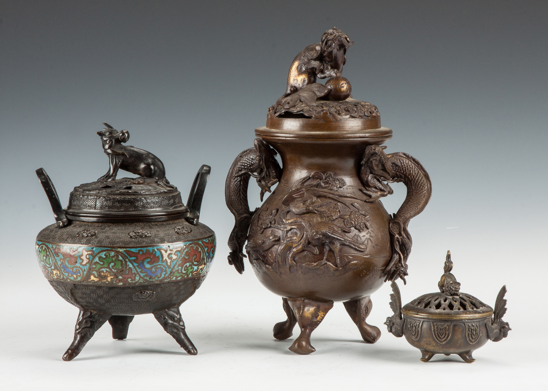 Appraisal: Two Chinese Censers with Foo Dogs