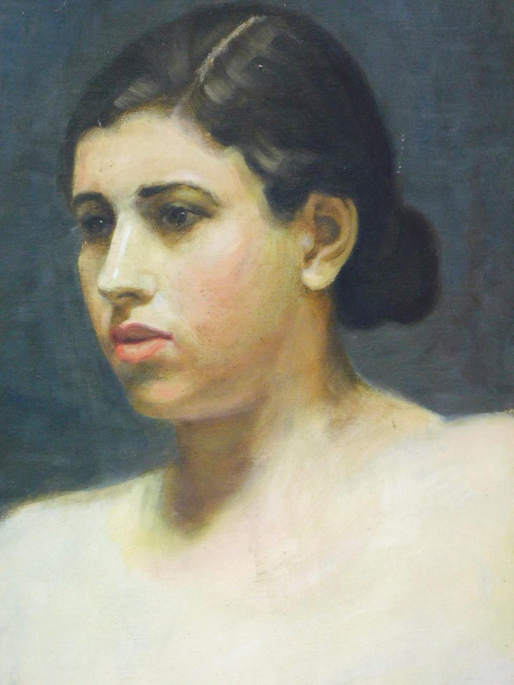 Appraisal: Late th early th C oil on canvas board portrait