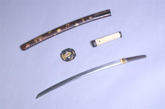 Appraisal: JAPANESE SHORT SWORD WAKIZASHI Shinto sword period th century Blade