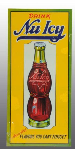 Appraisal: Embossed Tin Nu Icy Sign with Bottle Description s to