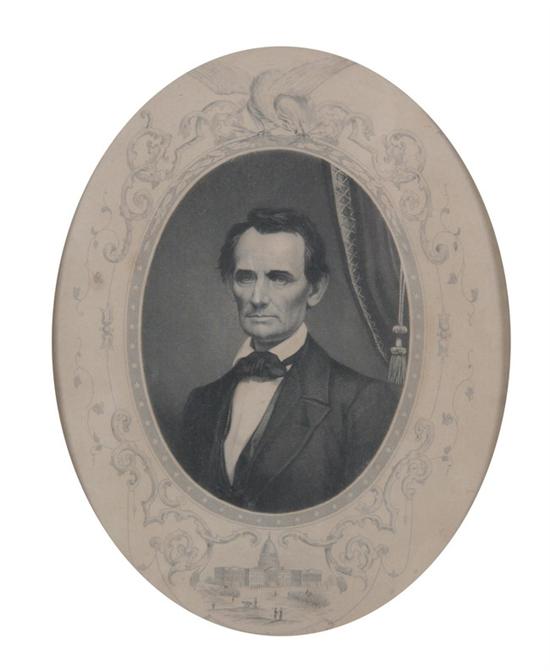 Appraisal: PORTRAIT OF ABRAHAM LINCOLN AS CONGRESSMAN an engraved portrait with