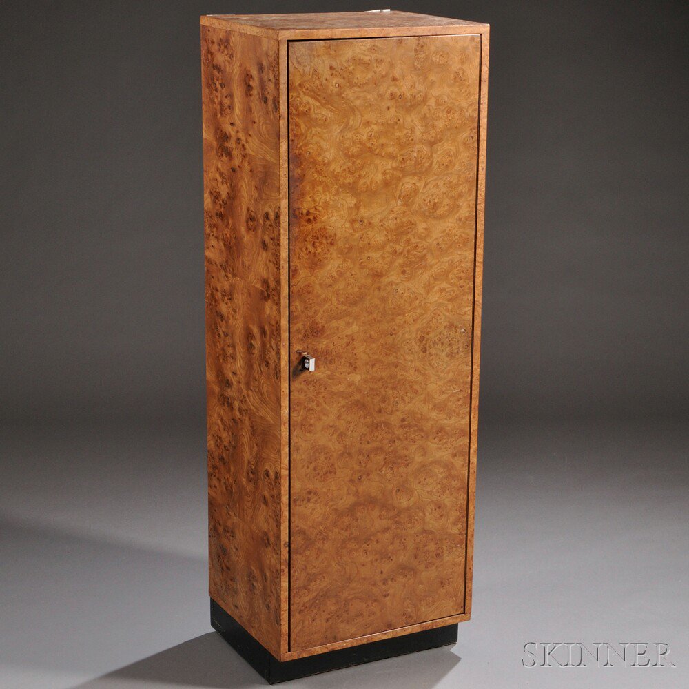 Appraisal: Milo Baughman Burl Floor Cabinet Burlwood veneer wood United States