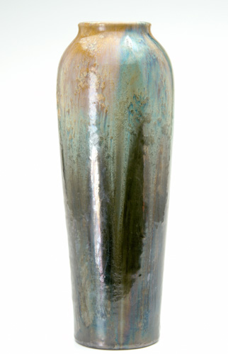 Appraisal: FULPER Tall narrow vase covered in a fine frothy Cat's