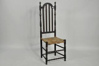 Appraisal: Rush Seated Pilgrim Century Bannister Back Chair Rush seated pilgrim