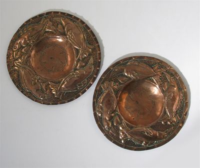 Appraisal: A pair of Arts and Crafts copper plates probably John