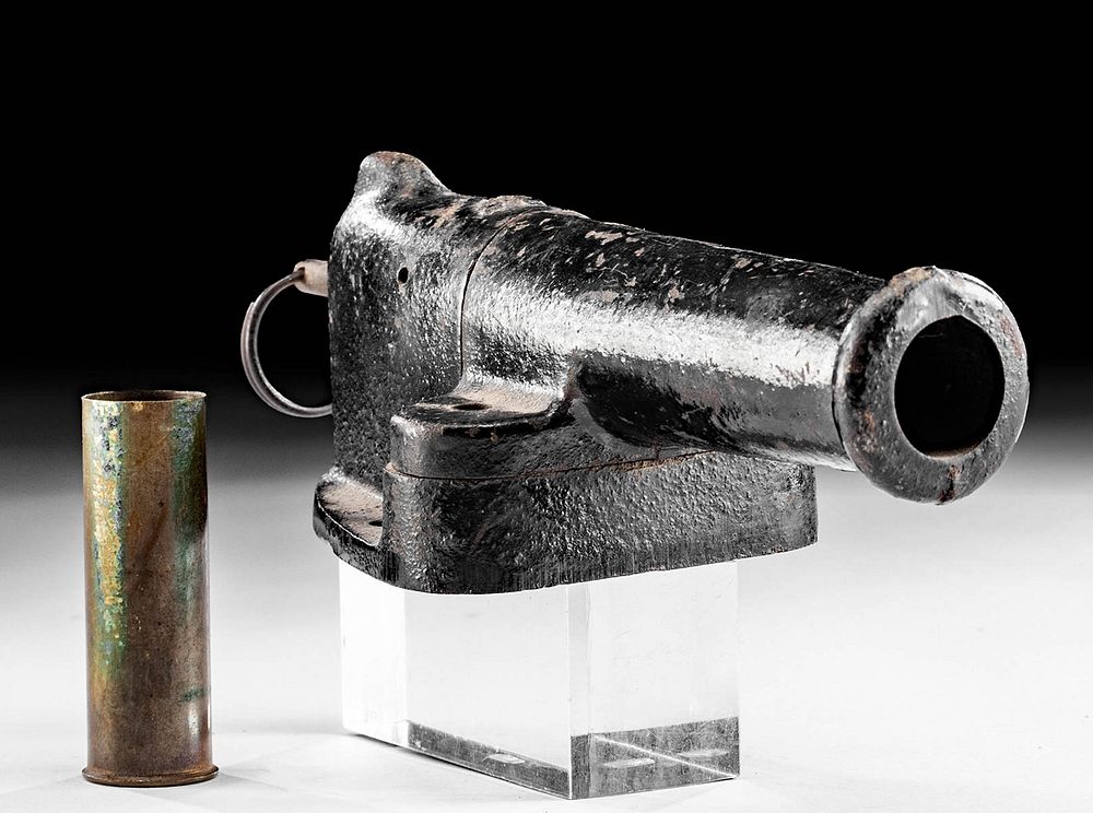 Appraisal: Miniature th C French Iron Warning Cannon Originally Listed At