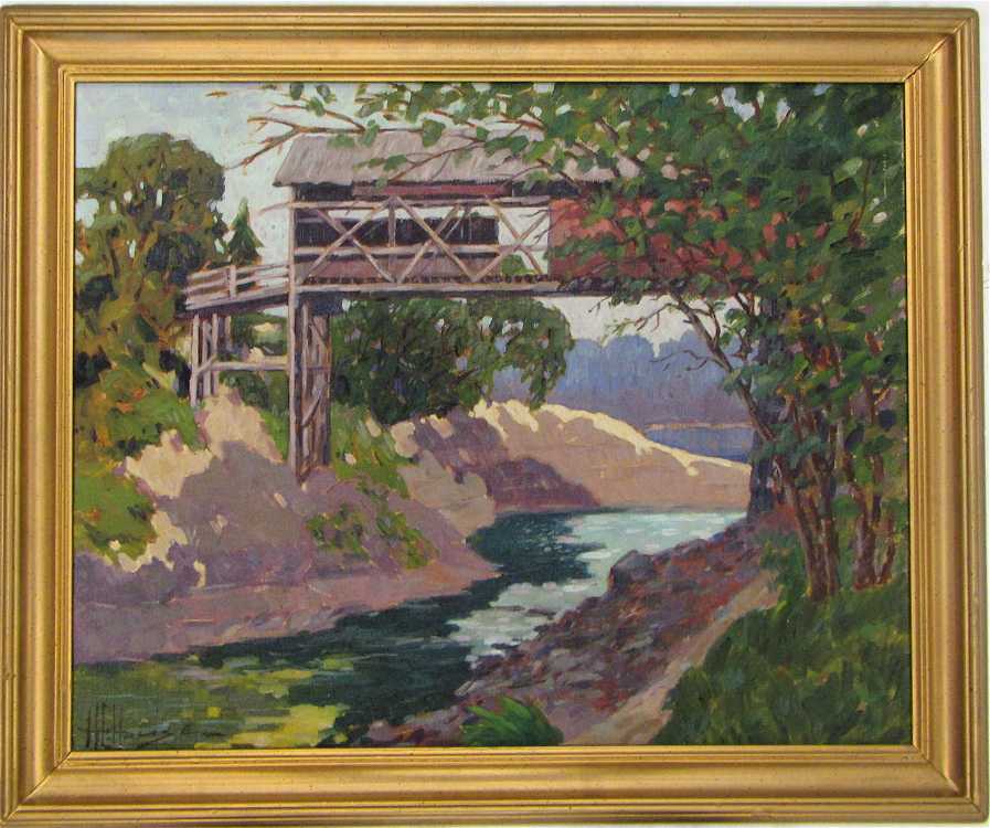 Appraisal: HOWARD ELMER HOUSE OIL ON CANVAS Oregon California Kansas -