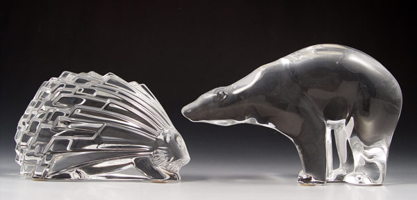 Appraisal: BACCARAT CRYSTAL BEAR PORCUPINE To include Bear measures '' high