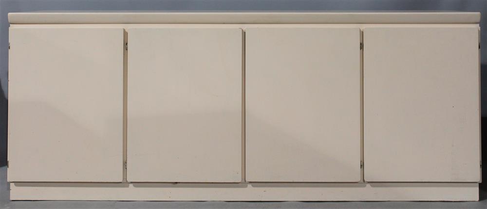 Appraisal: SKOVBY DENMARK BUFFET mid-century cream painted buffet with flat paneled