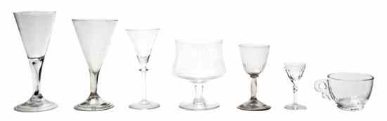 Appraisal: A Collection of Pressed and Cut Glass Stemware in various