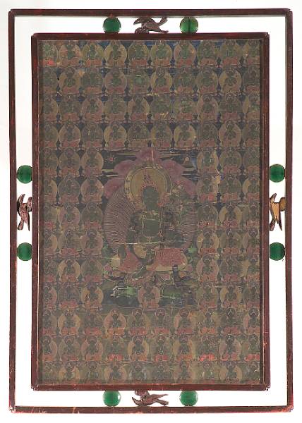 Appraisal: A Tibetan thangka depicting Syamatara th Century Color and traces