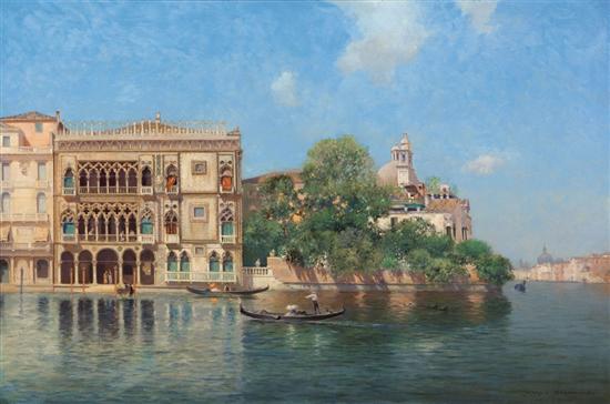 Appraisal: WARREN SHEPPARD American - Gondola in Venice oil on canvas