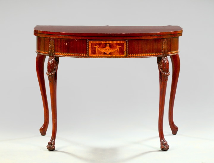 Appraisal: George III-Style Marquetry-Inlaid Mahogany Games Table first quarter th century