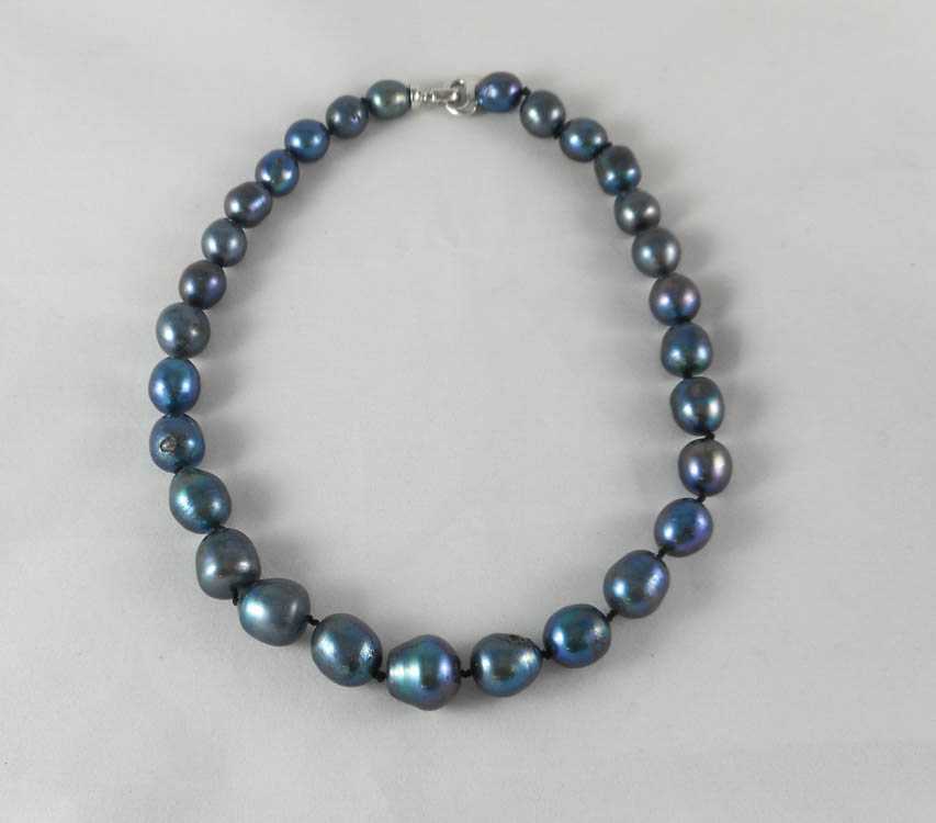 Appraisal: PRINCESS LENGTH BLACK PEARL NECKLACE measuring - inches in length