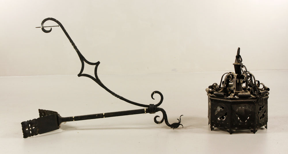 Appraisal: - Early th C Wrought Iron Sconce Light Early th