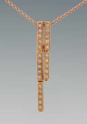 Appraisal: A Ladies' k Gold and Diamond Necklace k rose gold